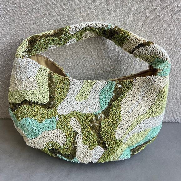 Viral Beaded Bag Green & Blue Handbag, NWT - Picture 1 of 5
